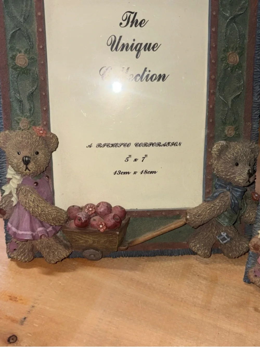 Vintage-Inspired Green Bear Photo Frame (Set of 2)